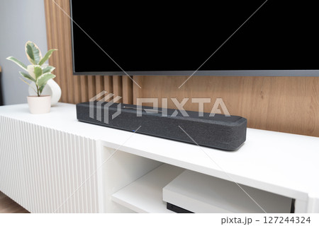 Soundbar in a modern home Soundbar in a modern home 127244324