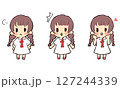 女の子　表情3種類 127244339