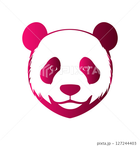 Pink Panda Logo Gradient Panda Bear Head Design 127244403