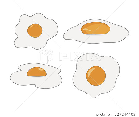 Fried Egg Illustrations Four Styles 127244405