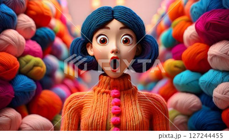 驚く女性 127244455