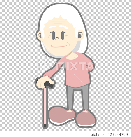 ma著拐杖的奶奶 127244799