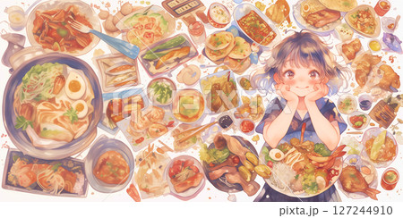 食べるのが好きな女の子 127244910