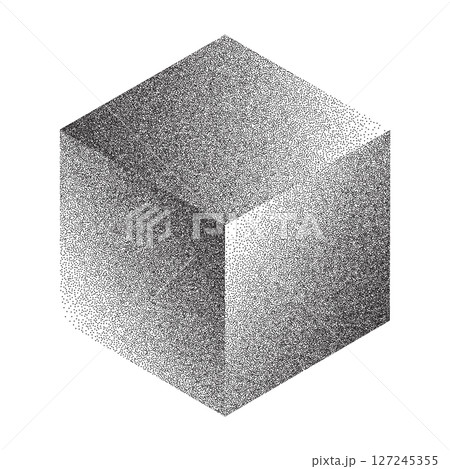 3D cube illustration with dotted texture showcasing depth. Vector illustration 3D cube illustration with dotted texture showcasing depth. Vector illustration 127245355