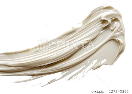 Close-up image of cosmetic cream smear isolated on white background 127245393