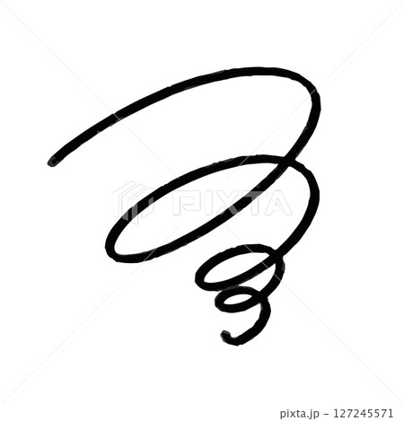 悩みや不満のイメージ。もやもやした気持ちやストレスを感じた感情のアイコンイラスト。手書きの線で描かれ 127245571