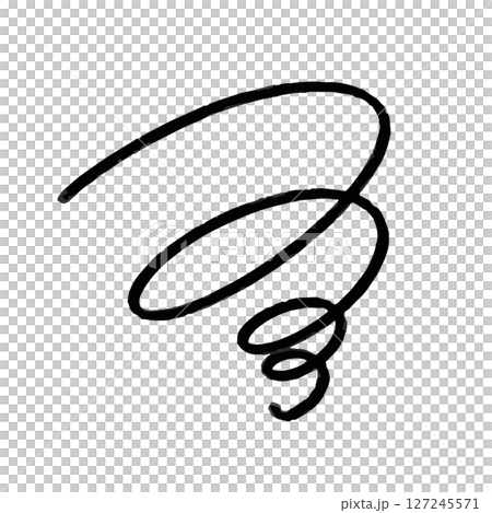 悩みや不満のイメージ。もやもやした気持ちやストレスを感じた感情のアイコンイラスト。手書きの線で描かれ 127245571