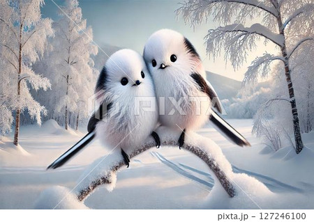 冬のシマエナガ 冬のシマエナガ 127246100