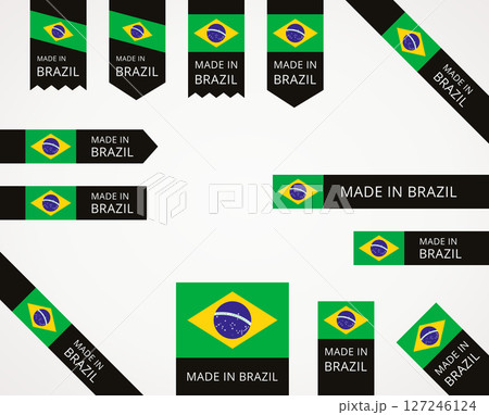 Made in Brazil - flag labels Made in Brazil - flag labels 127246124