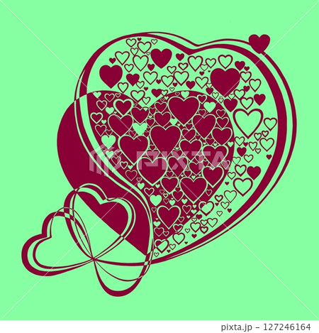 Abstract heart pattern made of small hearts. Greeting card for wedding, valentine day and birthday. Abstract heart pattern made of small hearts. Greeting card for wedding, valentine day and birthday. 127246164