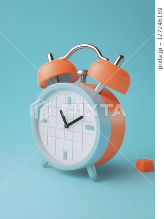 3D calendar with checklist and clock icon, soft clean background, 127246189
