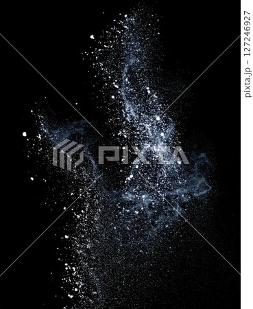 White Powder Explosion on Black Background White Powder Explosion on Black Background 127246927