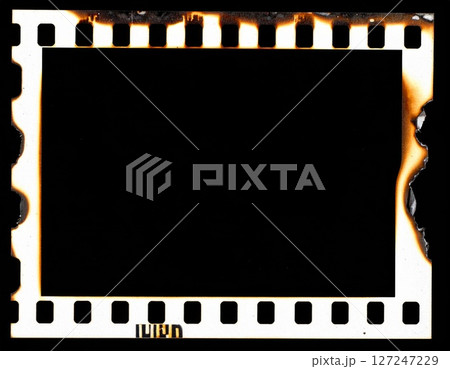 Burned Film Frame Edges Photo Background 127247229