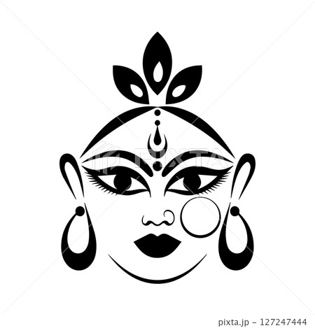 Happy Navratri Silhouette Vector 127247444
