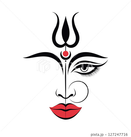 Happy Navratri Silhouette Vector 127247716