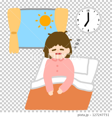 Illustration of a person who is weak in the morning 127247731