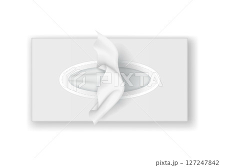 White Box with Tissue Viewed from Above 127247842