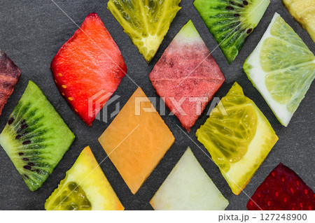 Diamond shape fruit puzzle 127248900