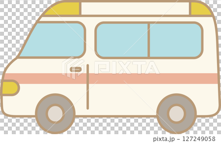 Illustration of a cute ambulance Illustration of a cute ambulance 127249058