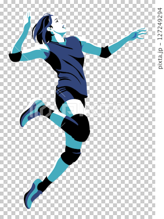 女子バレーボール選手 127249294