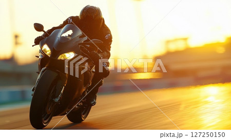 Golden hour motorcycle race speed sun and thrills Golden hour motorcycle race speed sun and thrills 127250150