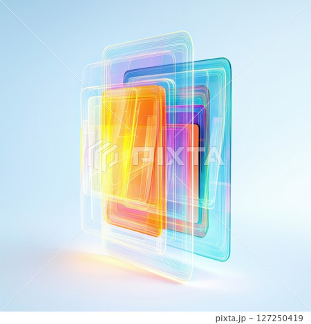 Vibrant spectrum abstract glass art. 127250419