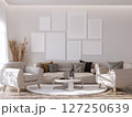 Living Room with Gallery Wall Frame Mockup 127250639