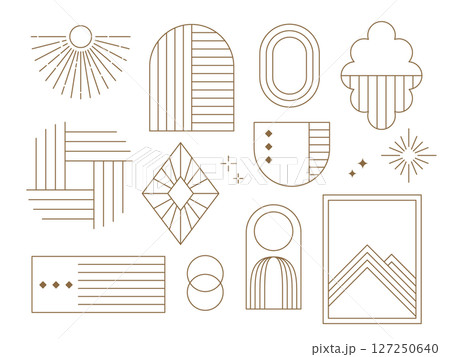 天文学っぽいワンポイントの線画セット 127250640
