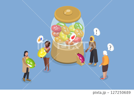 3D Isometric Flat Vector Illustration of Emotional Intelligence, Understanding Emotions And Positive Thinking In Psychology 127250689