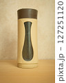 Reusable Plastic Water Bottle with Transparent Window on Wooden Surface Reusable Plastic Water Bottle with Transparent Window on Wooden Surface 127251120