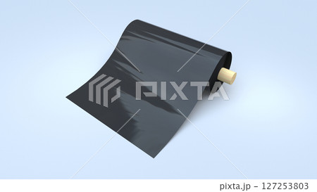 ロール状の黒いフィルム素材のイメージ 127253803