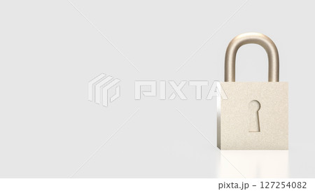 The Lock on white Background for Security concept 3d Rendering. The Lock on white Background for Security concept 3d Rendering. 127254082