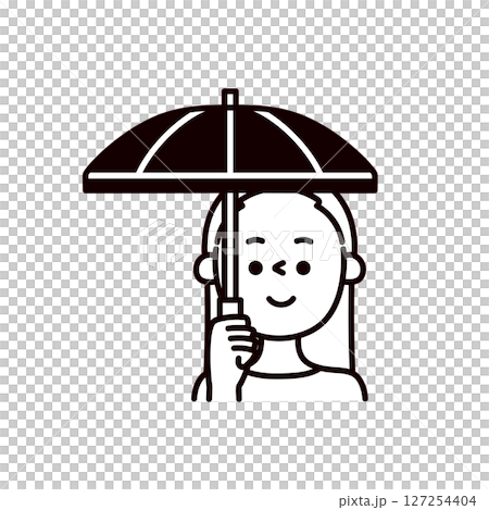 Illustration of a person holding a parasol Illustration of a person holding a parasol 127254404