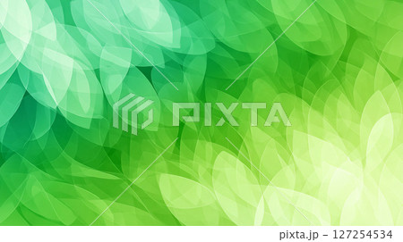 爽やかな緑の葉パターンが広がるナチュラル背景 127254534