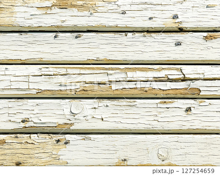 白いペンキの塗られた木の壁の背景素材 127254659