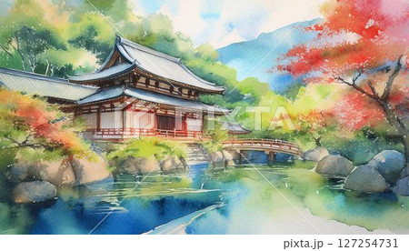 Journey to Yamaguchi's Rurikoji Temple, a captivating destination where you can connect with Japanese spirituality amidst a tranquil natural environment, creating a memorable experience. 127254731