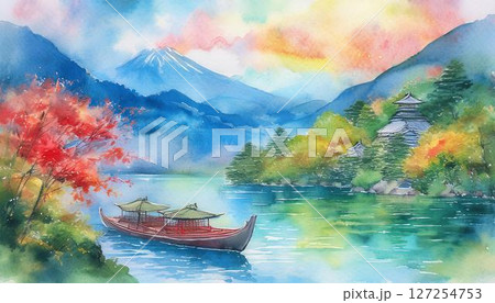 Journey to Kaminokoike (Lake of the Gods), a captivating destination where you can immerse yourself in the serenity of nature, surrounded by towering mountains and pristine landscapes. 127254753