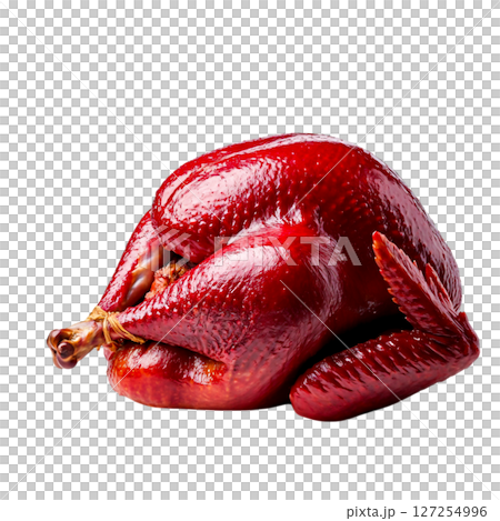 Freshly Cooked Vibrant Red Chicken Ready for a Gourmet Culinary Presentation 127254996