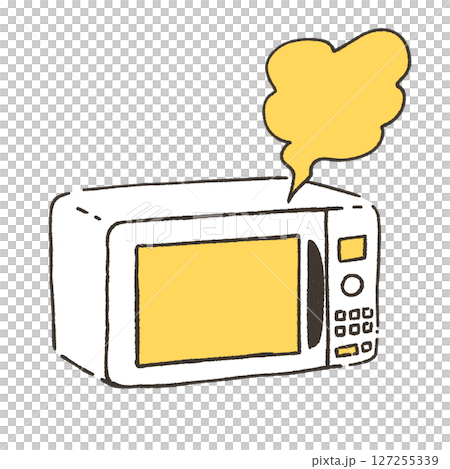 煙の出る電子レンジのイラスト 127255339
