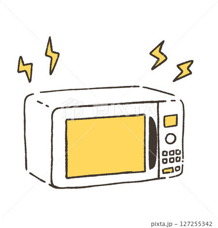 故障した電子レンジのイラスト 127255342