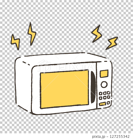 故障した電子レンジのイラスト 127255342