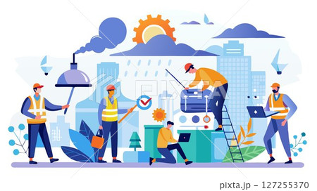 These dedicated professionals work tirelessly...のイラスト素材 [127255370] - PIXTA