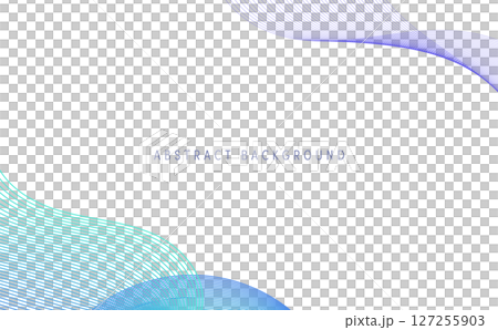 流れるような波の抽象的な背景フレーム素材 (ビジネス・ベクター・ブルー) 127255903