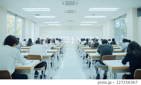 教室で勉強している学生たち 127256367