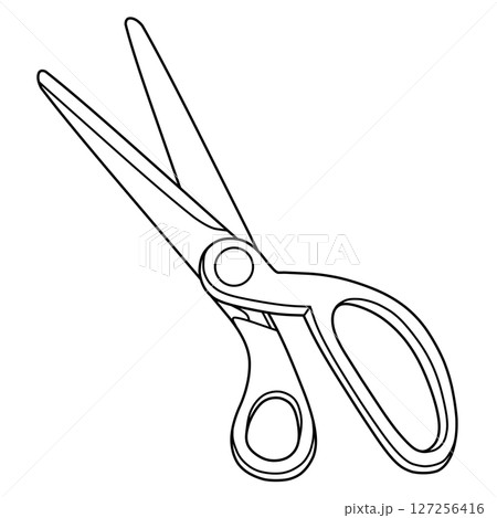 ハサミの線画 ハサミの線画 127256416