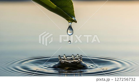 Water Drop Falling on Still Water 127256732