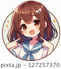 笑顔の可愛い女の子 127257370