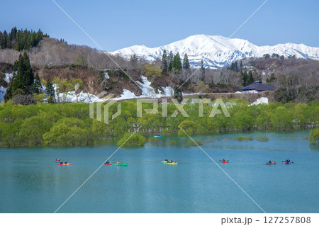 春の白川ダム湖 127257808