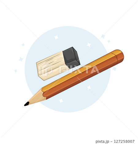 Illustration of Eraser with pencil Illustration of Eraser with pencil 127258007
