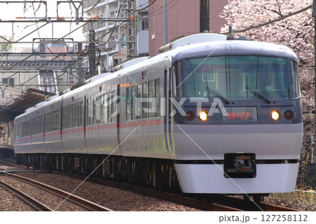 桜と西武新宿線：特急小江戸号（新製車両／LED編成） 127258112